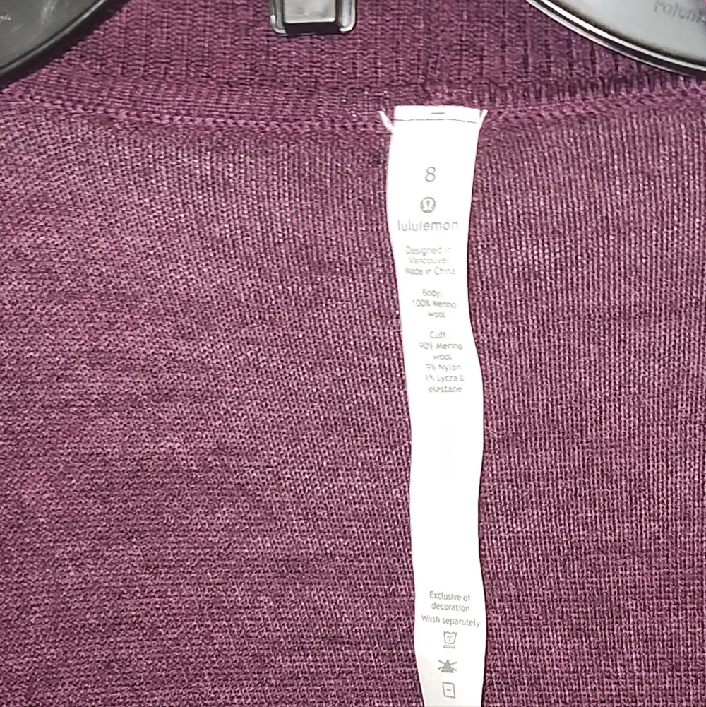 Lululemon Burgundy Open Front Cardigan Sz 8 - Picture 5 of 5